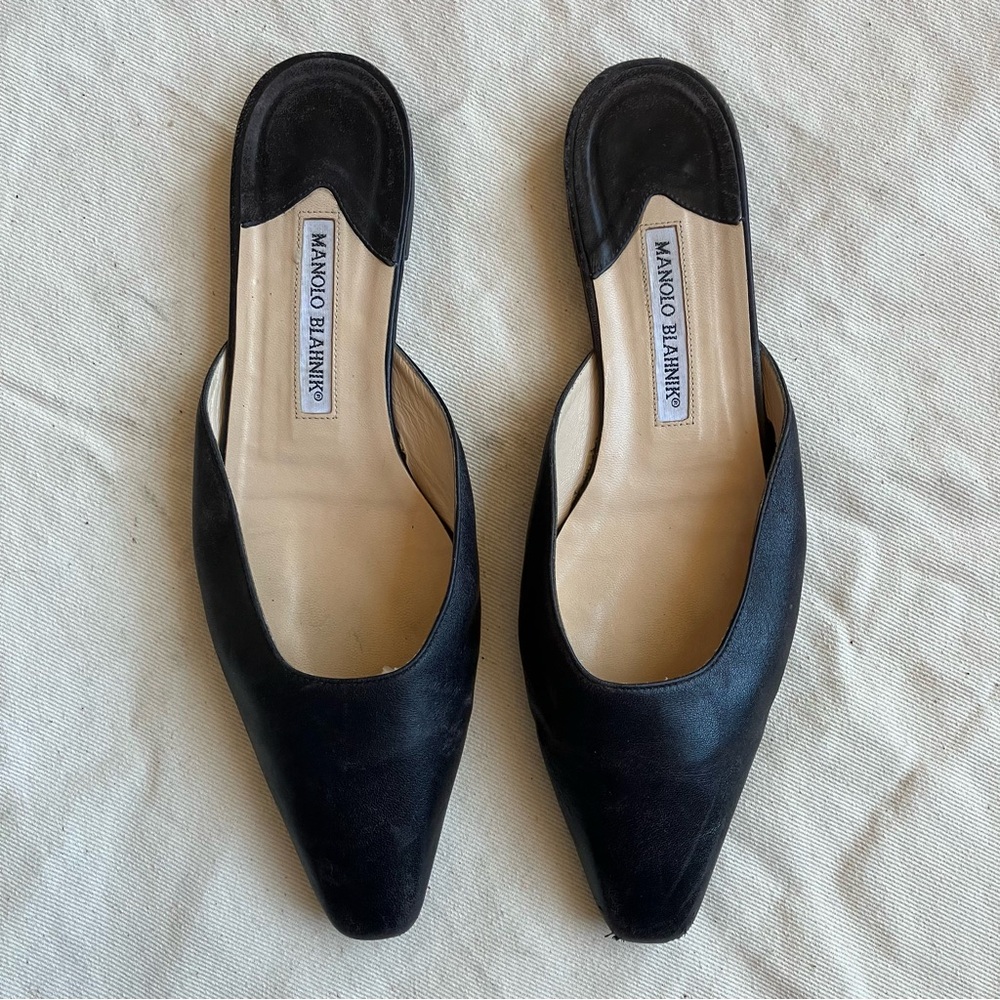 Manolo Blahnik Leather Mules 9